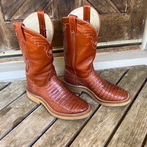 Genuine Caiman Alligator Western Boots 8D